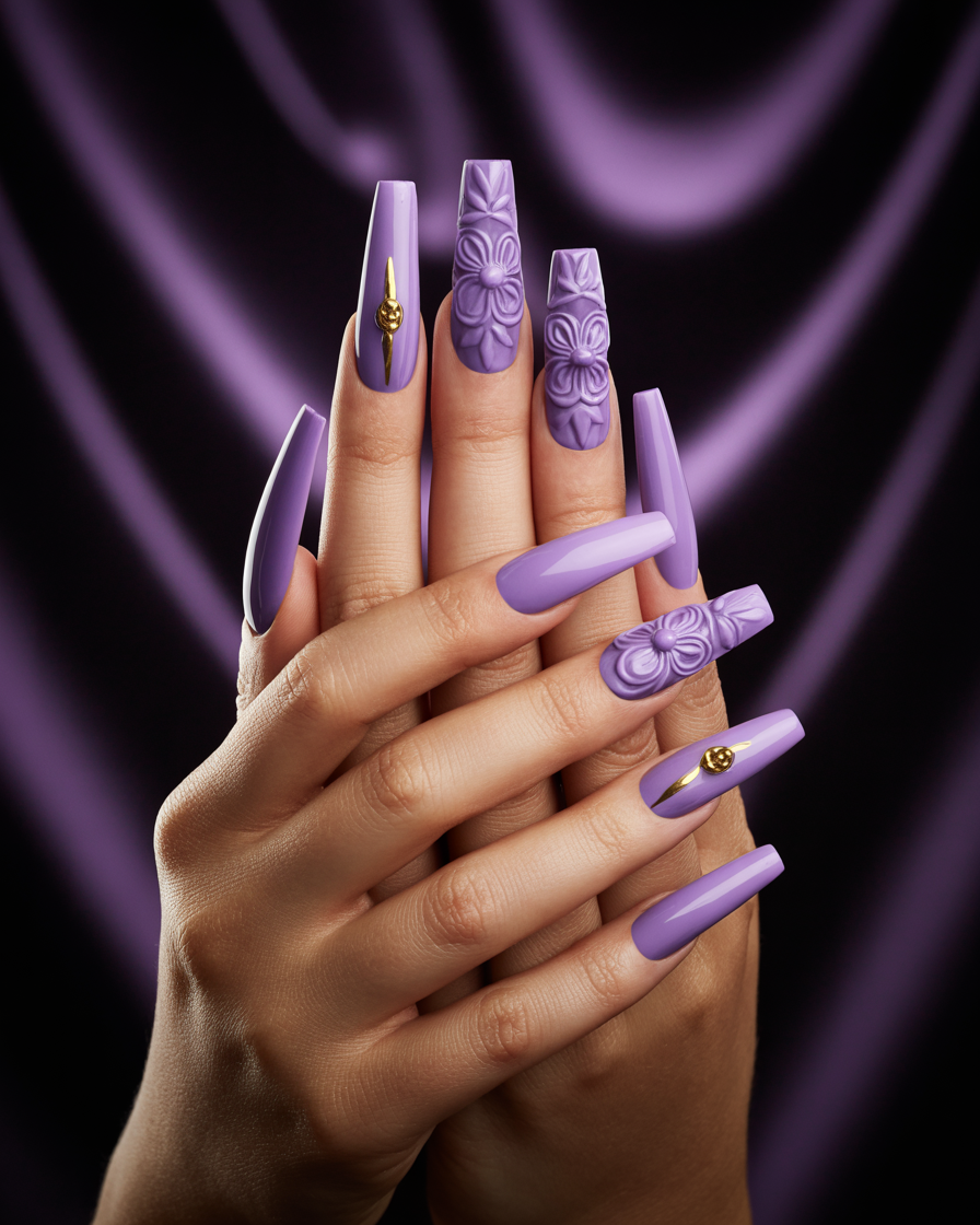 Roxa com Flores 3D